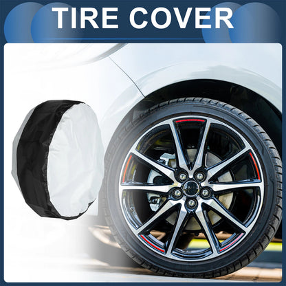Set of 4 Tire Covers for Light Vehicles (100x57cm) 210D Oxford Fabric Black