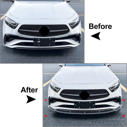 Carbon Look Front Bumper Spoiler Lip for Benz CLS Class (2022-2024)
