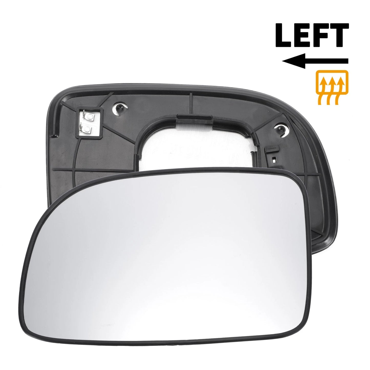 Heated Left Side White Mirror Glass for Hyundai Santa Fe (2007–2012)