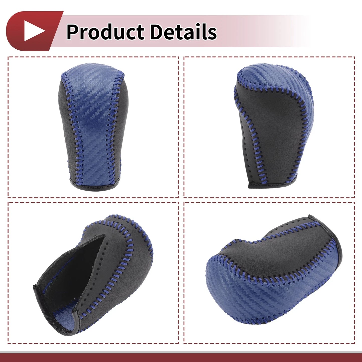 1 Pc Gear Shift Knob Cover for Mazda CX-5 (2013–2014) Black Blue Faux Leather