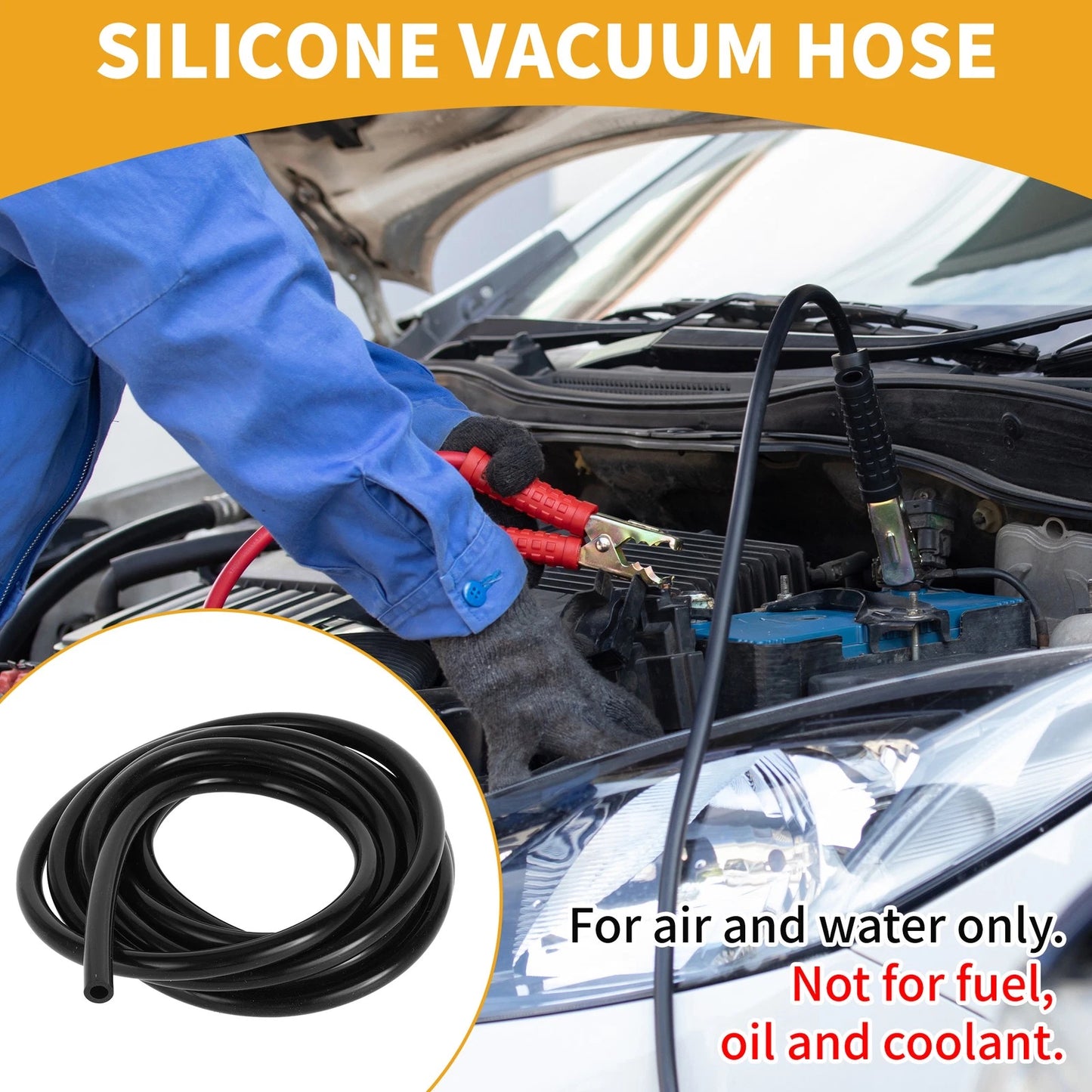 10FT 1/4" Silicone Vacuum Tubing Hose for Air and Water