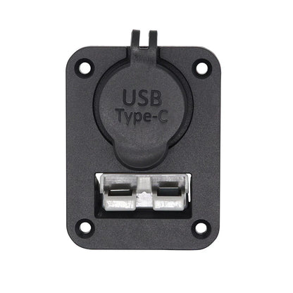USB + Type C Power Socket Flush Mount for Anderson Plug Camper Boat Caravan