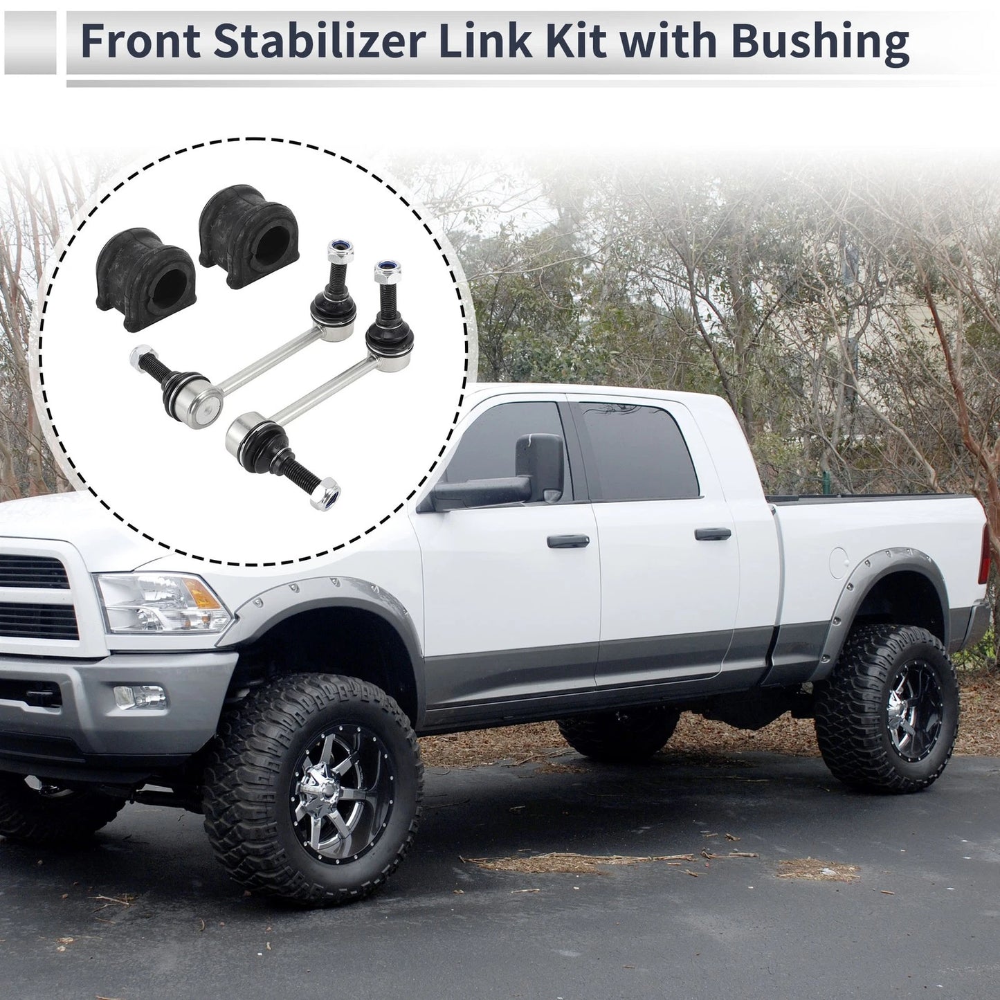 Front Stabilizer Bar Links with 2 Pcs Bushing for Jeep Grand Cherokee (1999–2021) No.K750578