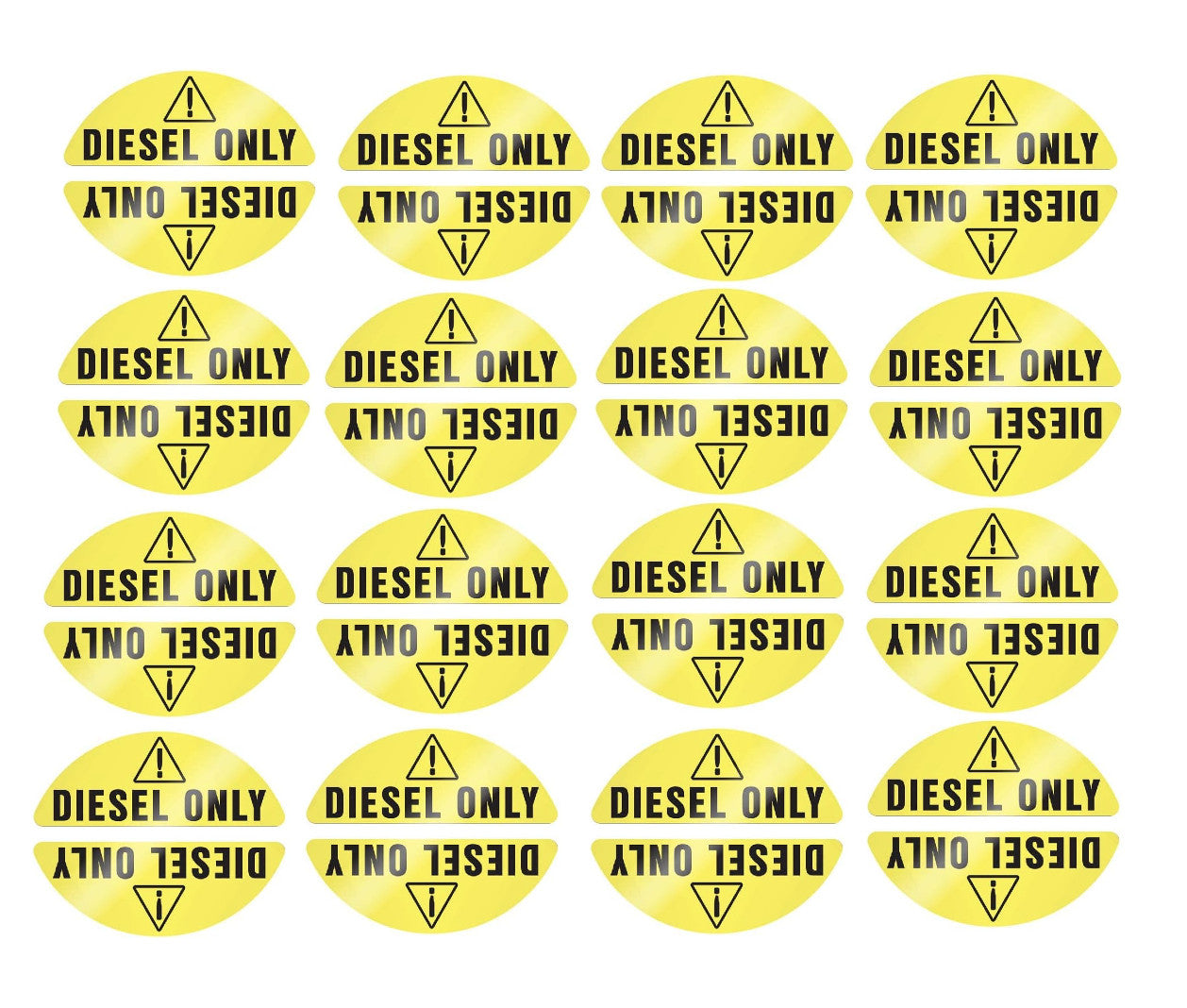 16 Pair Diesel Only Yellow Door Decal for Truck