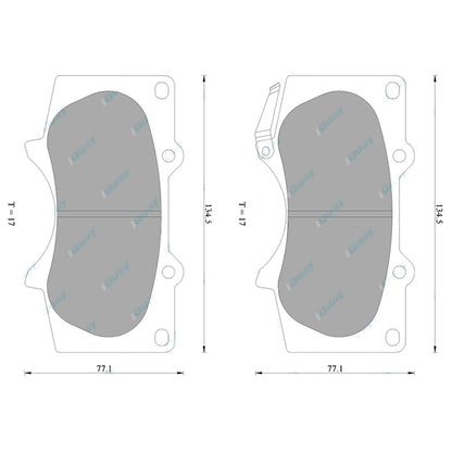 Front 4x4 Disc Brake Pads Set for Hilux GGN125 GUN125R GUN136 2015~2020 4WD