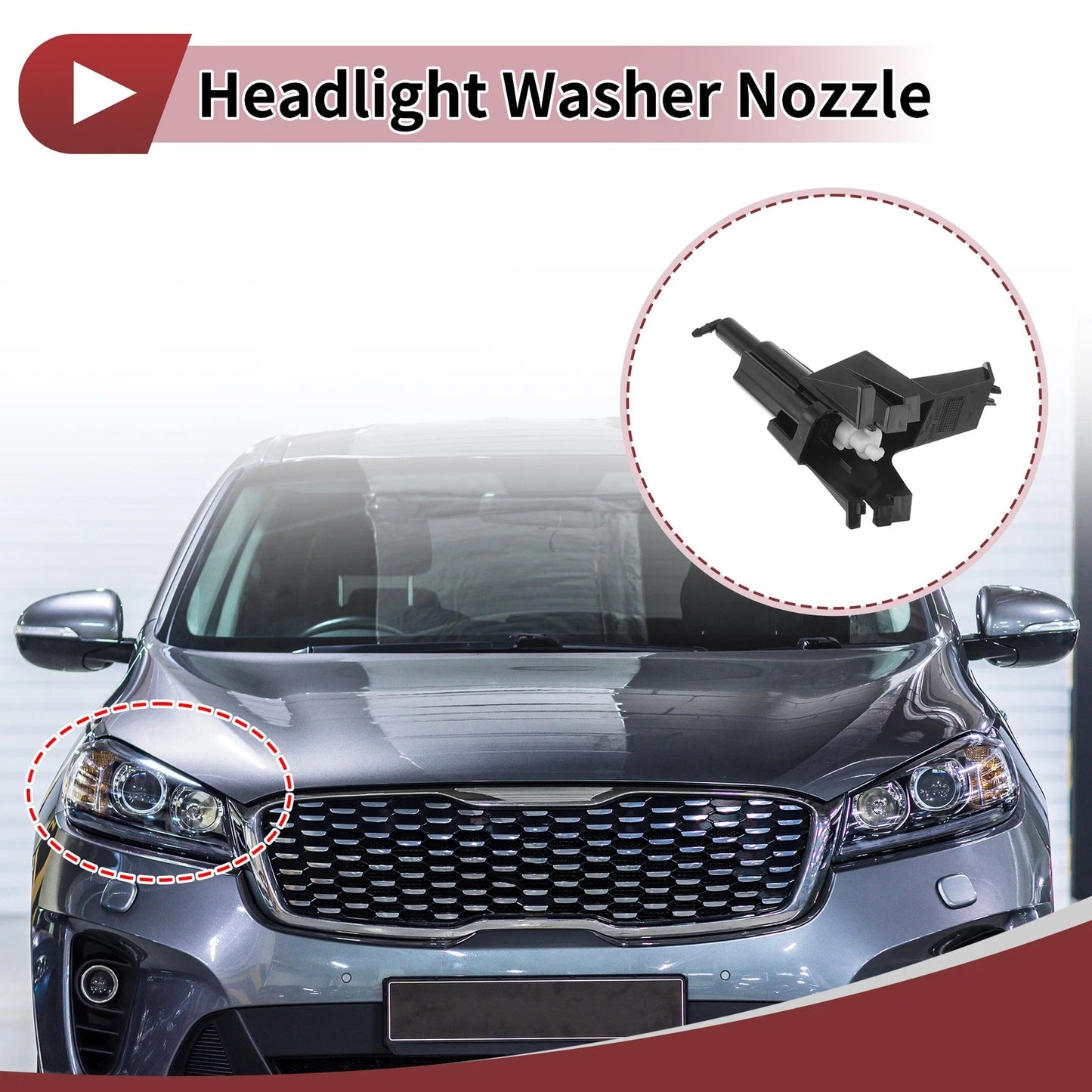 Front Passenger Side Headlight Washer Nozzle for Nissan Qashqai (2007–2013) No.28645BR00A
