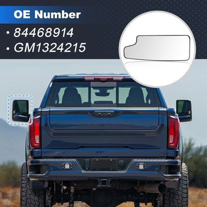 Left Side Heated Rearview Lower Mirror Glass for Chevy Silverado, GMC Sierra