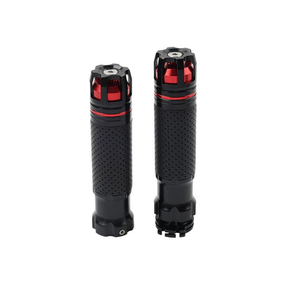 22MM BLK+RED Handle Bar Hand Grips for Honda, Suzuki, Yamaha, Kawasaki