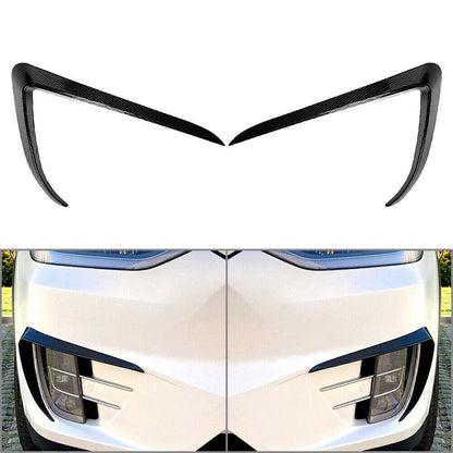 Carbon Fiber Front Fog Light Eyebrow Cover Trim for Tesla Model X (15-20)