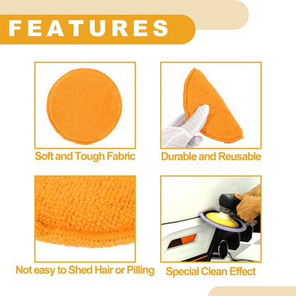 Set of 6 Polishing Buffing Pads for Auto Waxing 12.5cm