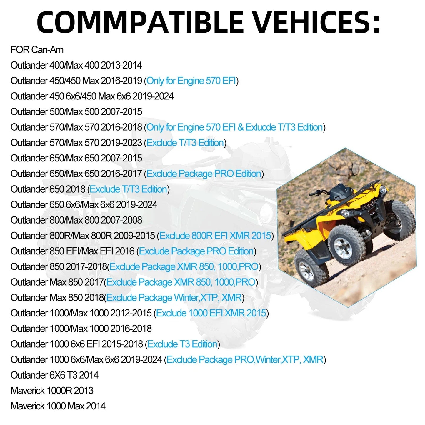2 x U-Joint Set for Can-Am Outlander 400 / Max 400 4x4 (2013–2014)