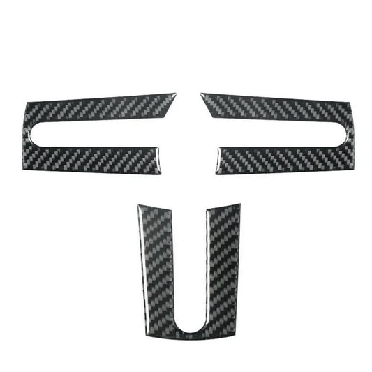 3 x Carbon Fiber Interior Steering Wheel Cover Trim for Ford Mustang (2005–2009)