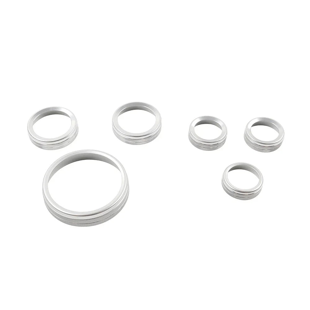 Stereo Tune Knob Headlight Switch Covers for Ford Bronco (2021-2022) Silver