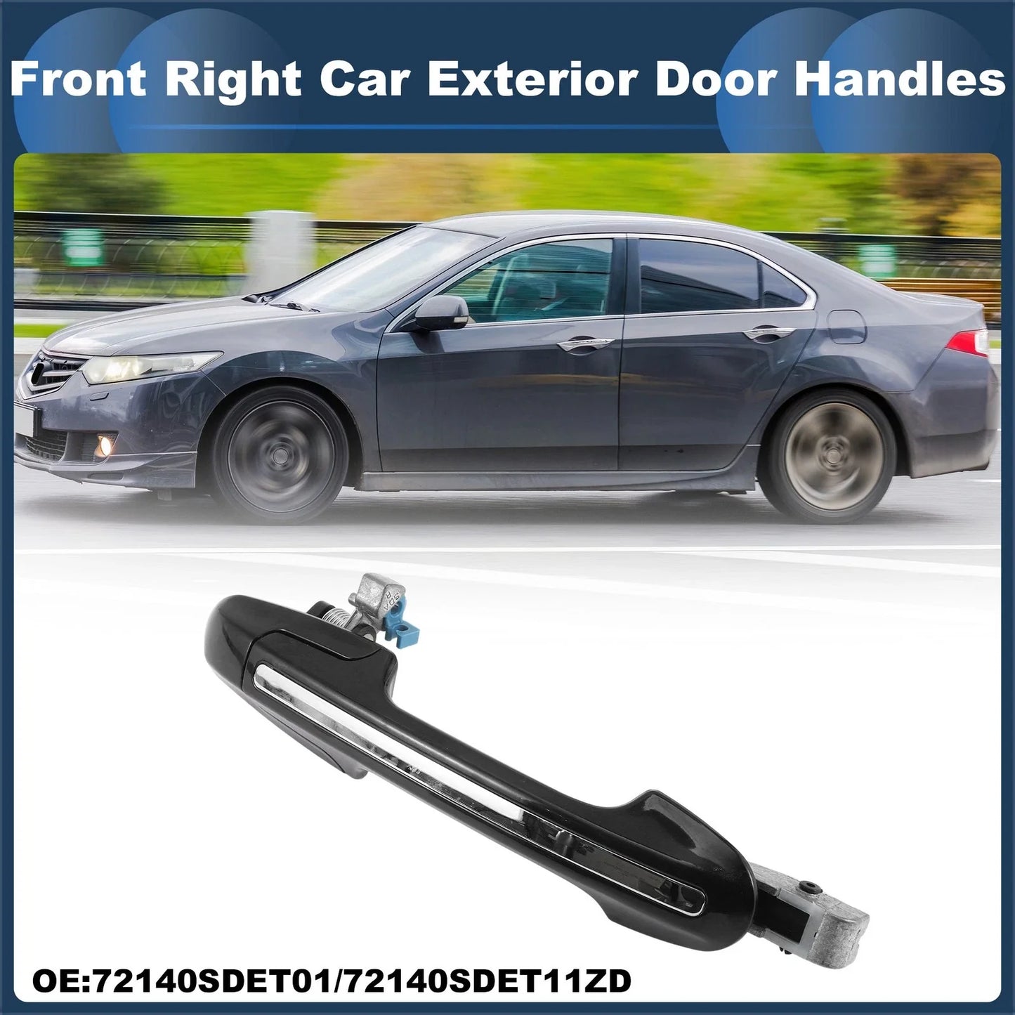 Front Right Exterior Door Handle for Honda Accord (2003-2007) Silver Tone