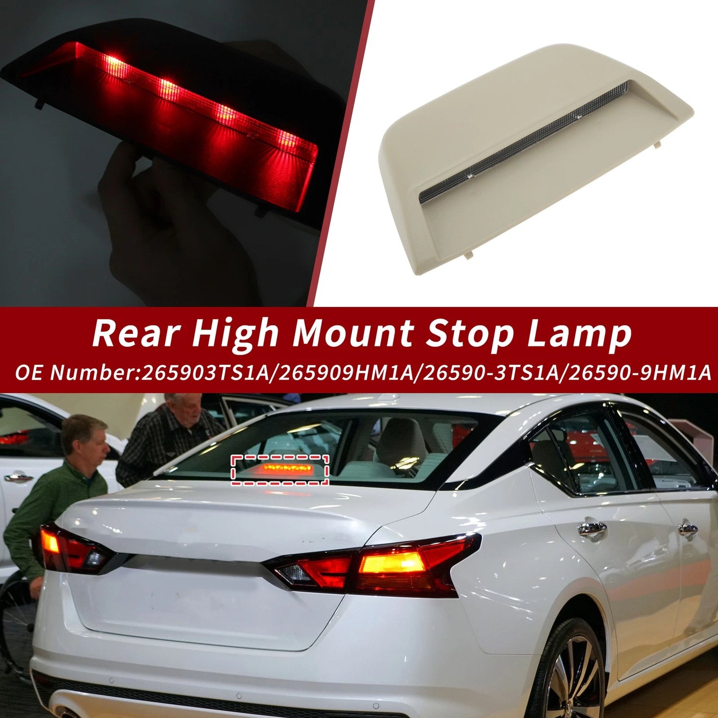 LED Third Brake Light for Nissan Altima (2013–2018) No. 265903TS1A Beige