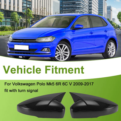 1 Pair Mirror Cover Cap for Volkswagen Polo Mk5 6R 6C V (2009–2017)
