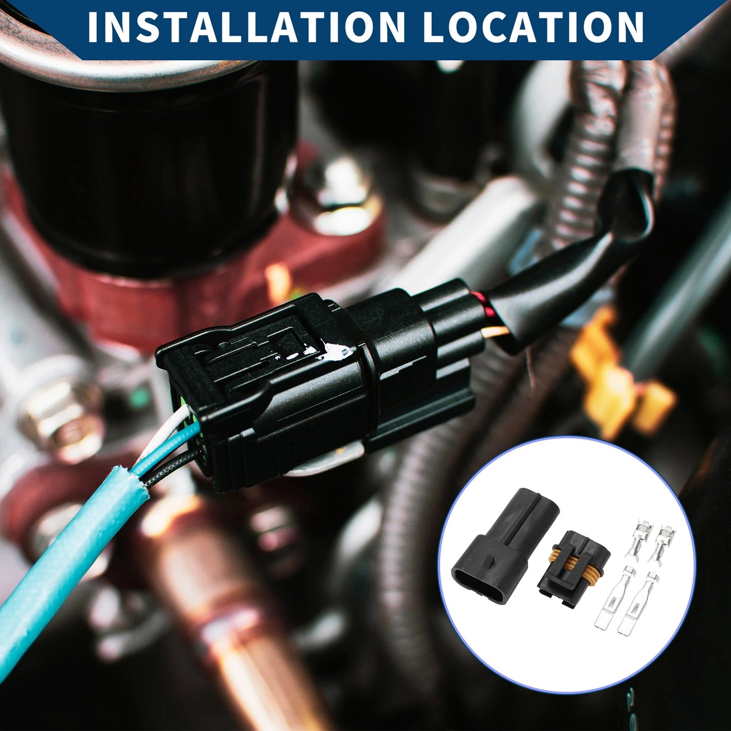 2 Pin Radiator Fan Connector Plug Set for Honda