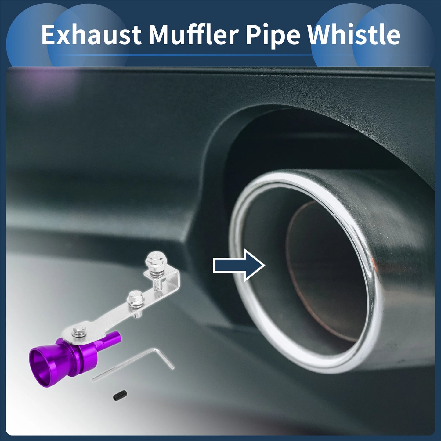 Turbo Sound Exhaust Muffler Pipe Whistle for Universal Fit (1 Set)