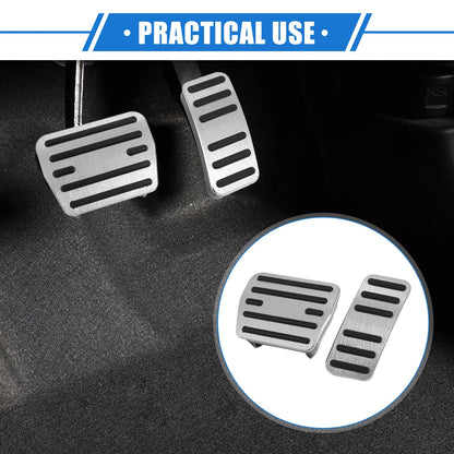 2pcs Gas Accelerator Brake Pedal Cover for VW Atlas (2018–2021) Silver Tone