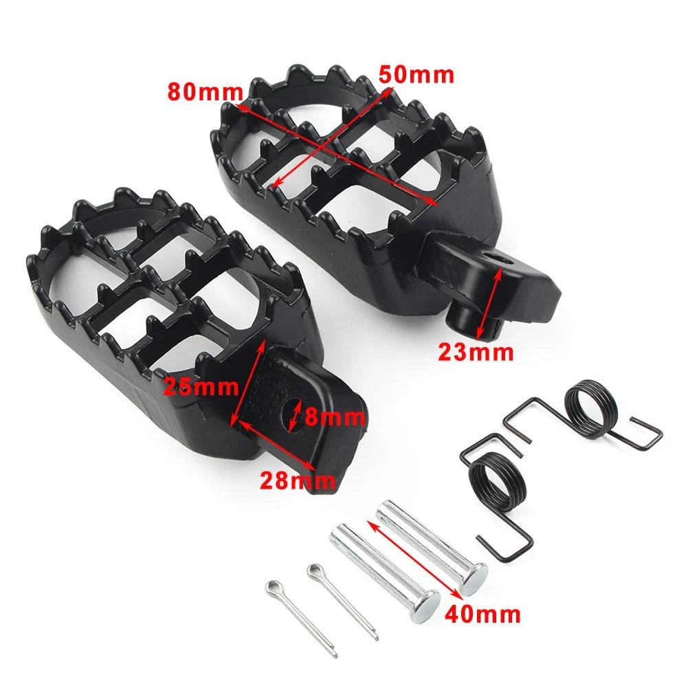 CNC Wide Foot Pegs Rear Set Pedals for Universal Motorcycle Bike Black
