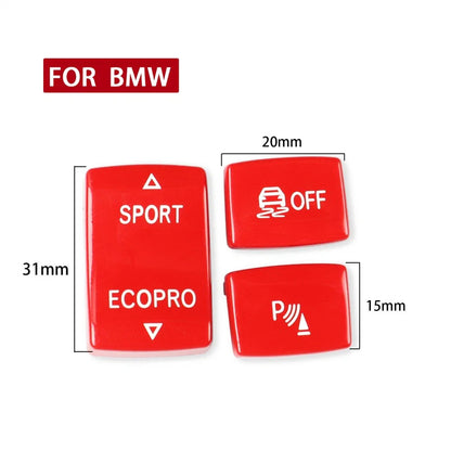 Red Gear Shift Panel Side Buttons Cover Trim for BMW 1 2 3 4 Series (2012-2020)
