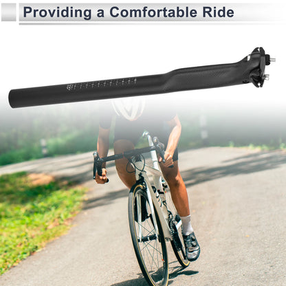 Bike Seat Post 31.6mm for Universal Fit (31.6x400mm) Matte Black Carbon Fiber