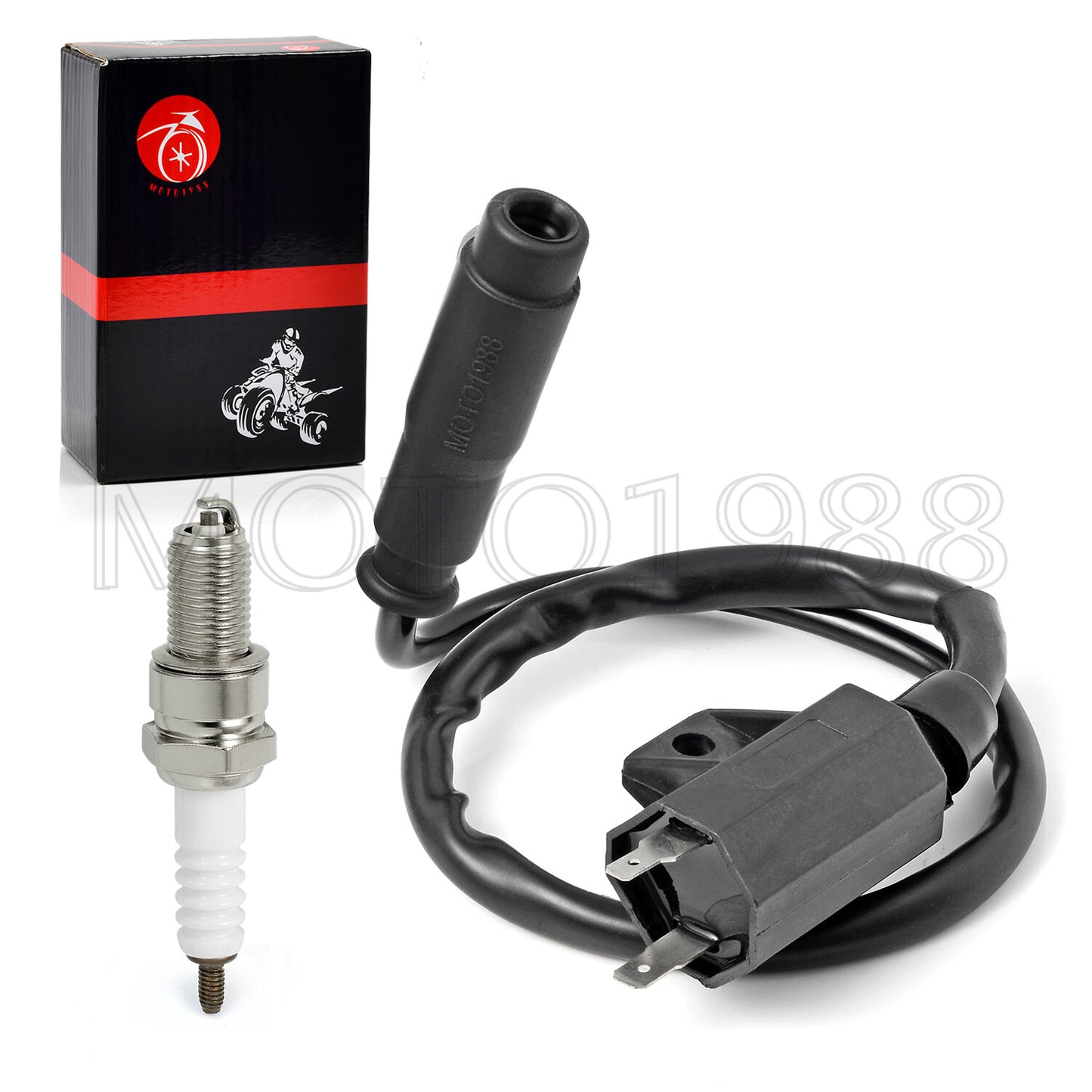 Ignition Coil Spark Plug with Cap for Kawasaki Bayou 400 (1993–1999)