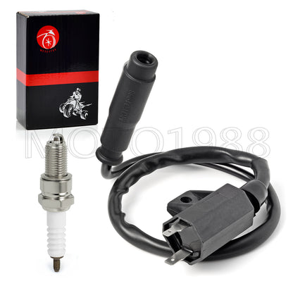 Ignition Coil Spark Plug with Cap for Kawasaki Bayou 400 (1993–1999)