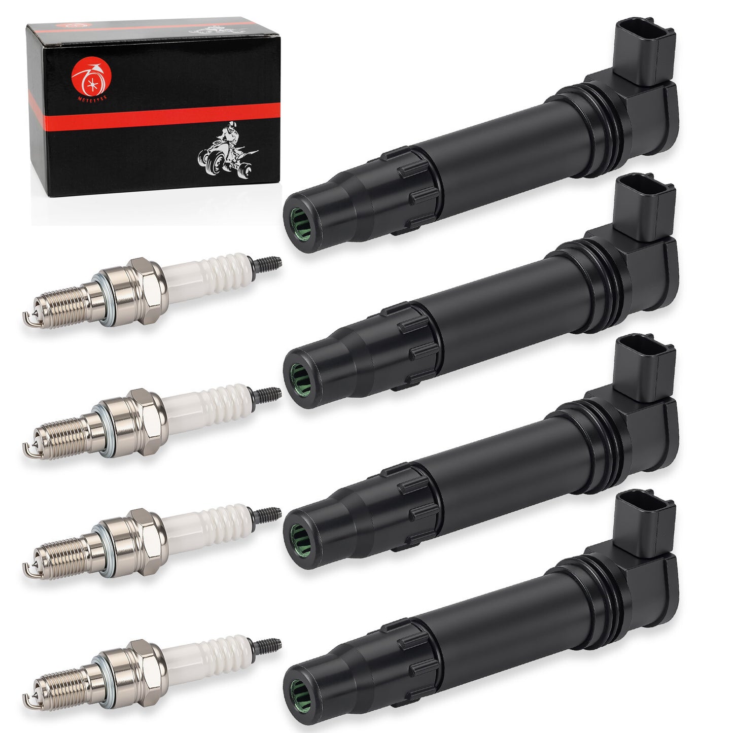 Set of 4 Ignition Coils for Honda CBR600RR (2007–2024) w/Iridium Spark Plug