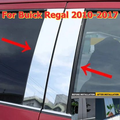 6PCS Window Door Pillar Posts Trim Cover for Buick Regal (2010–2017)