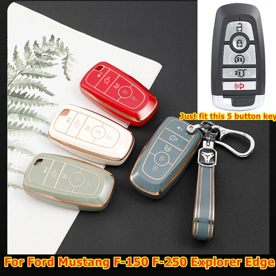 TPU Remote Fob Car Key Cover Case Holder for Ford Explorer, Mustang, F-150