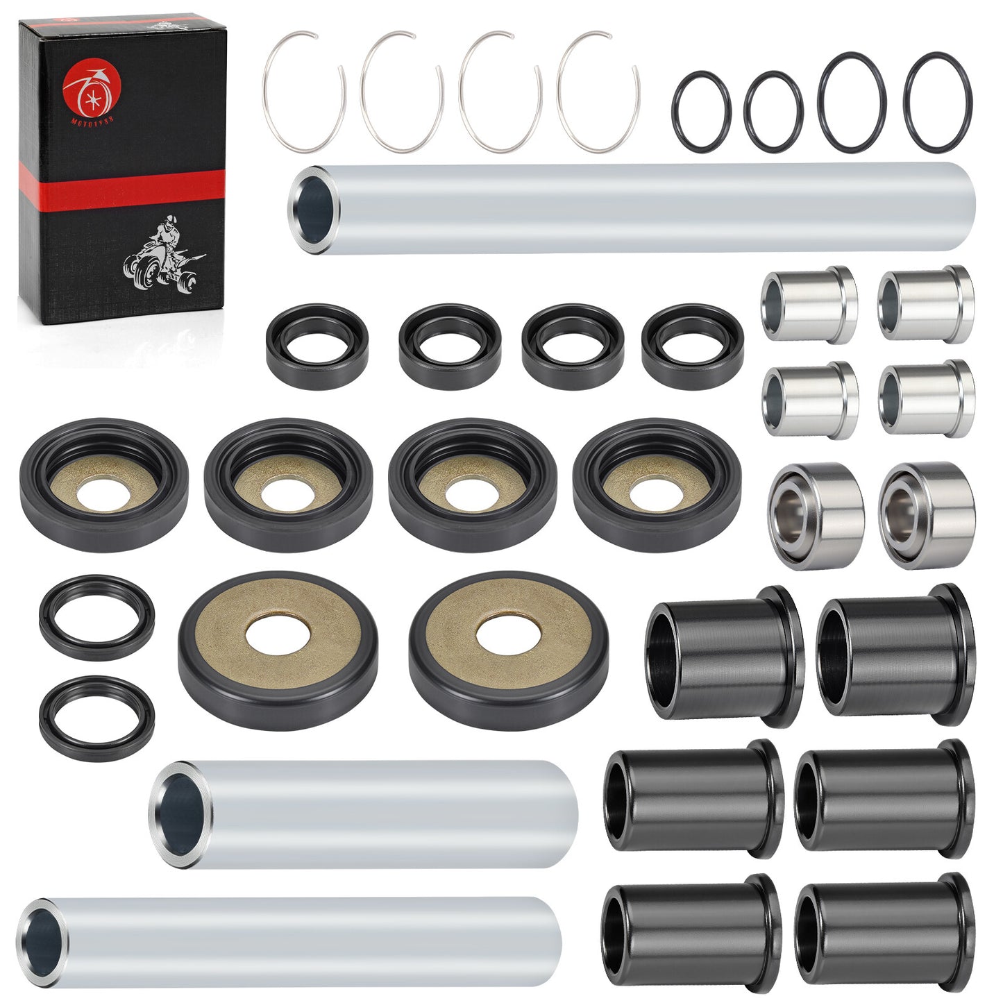 Rear Upper and Lower A-arm Bushing Shaft Kit for Honda Rincon 650 680 (2003–2014)