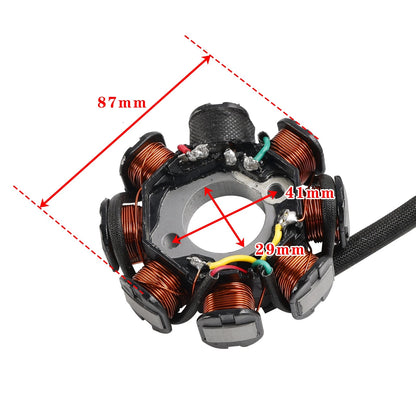 Alternator Stator 8 Coils for GY6 125cc 150cc (Adly Herchee Sym Jinlun)