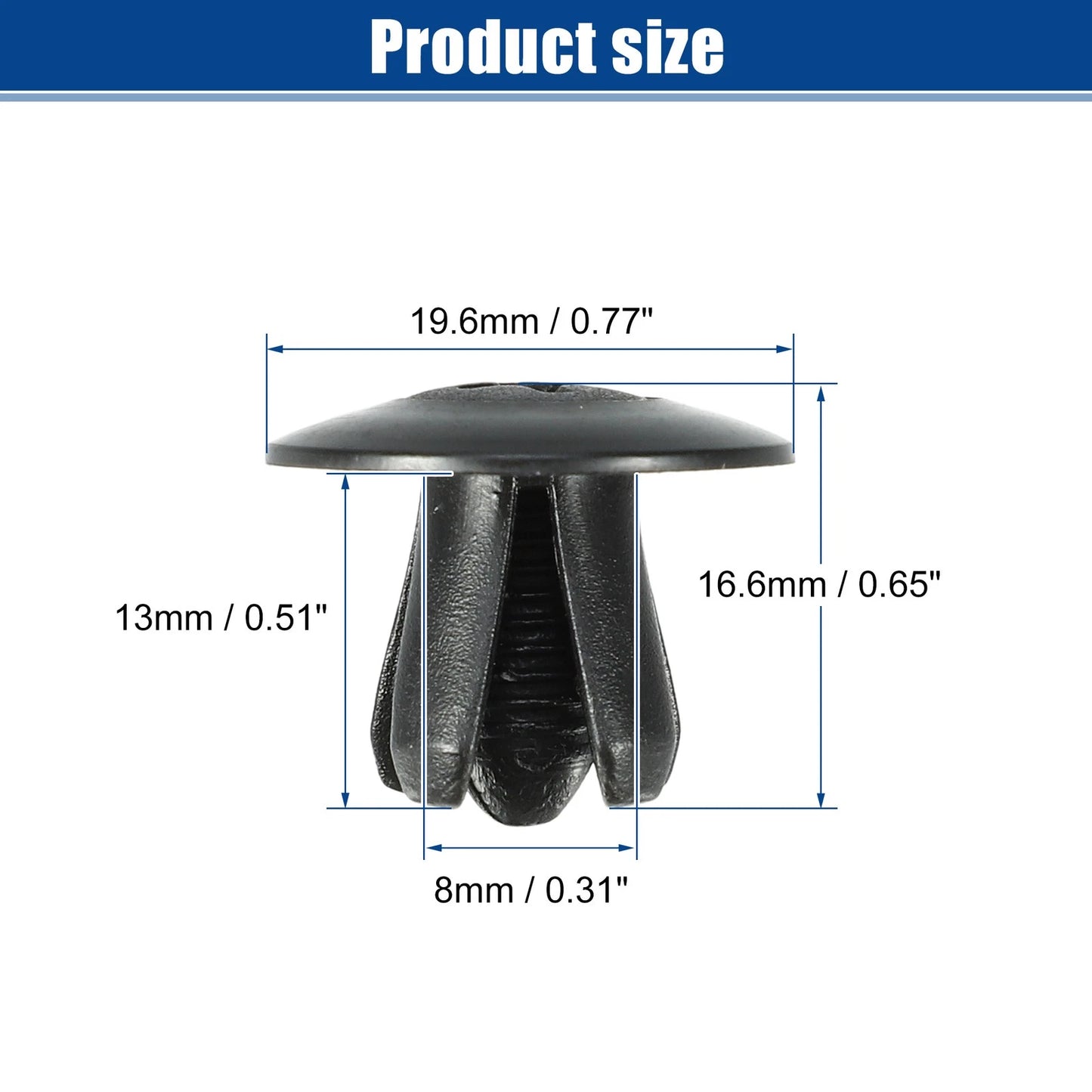 100pcs Bumper Cover Retainer Clip Fasteners for Hyundai Sonata (2011–2019) No. 86590-28000