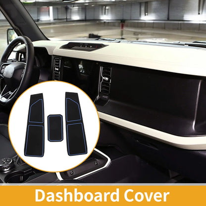 Dashboard Cover for Ford Bronco (2021–2024) Black Blue Set of 1