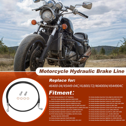 48" Brake Hose Oil Line for Harley Davidson (8"–10")