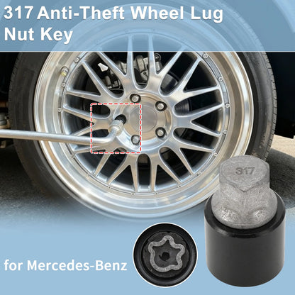 Wheel Lock Lug Nut for Mercedes-Benz (Locking Nut Key Socket Removal Tool)