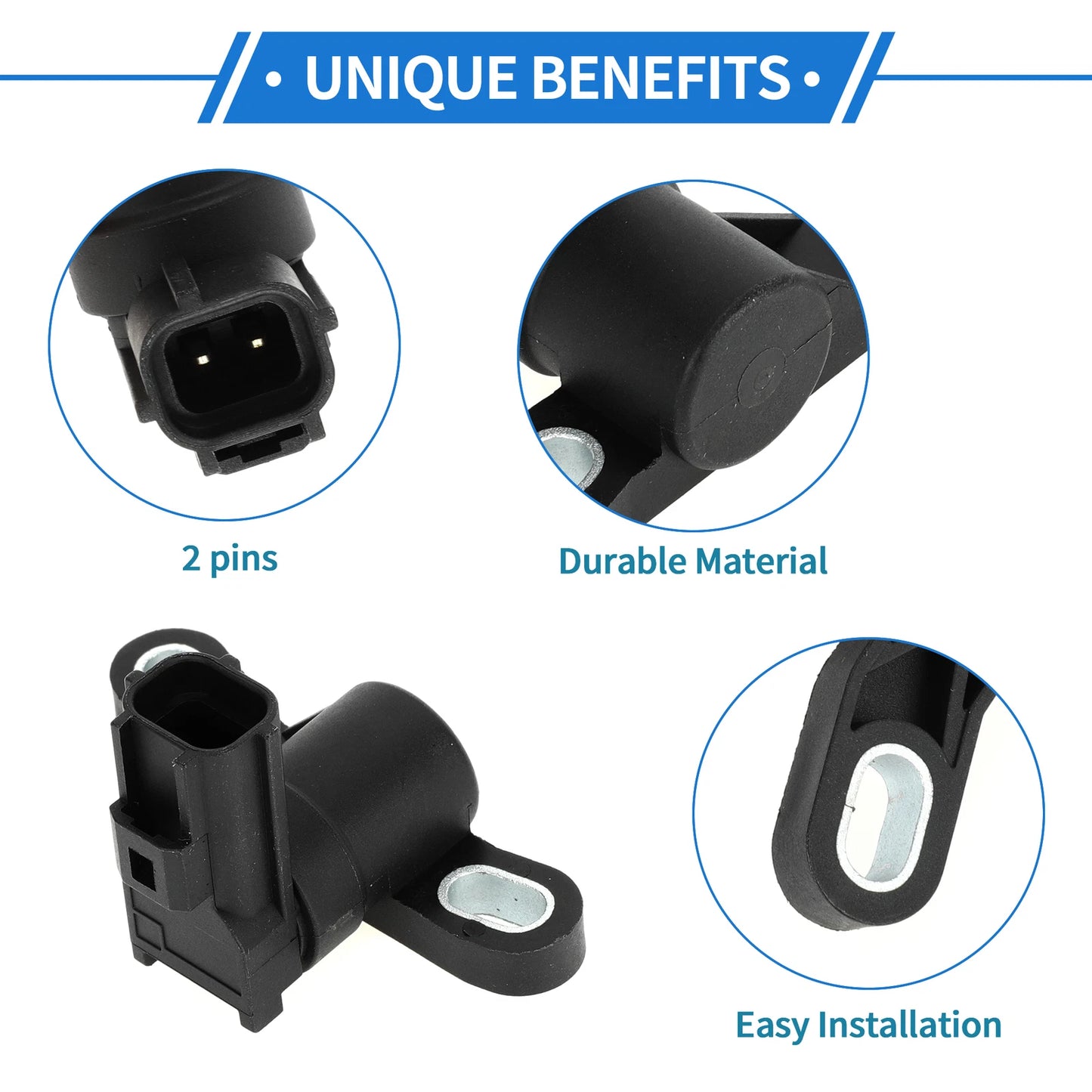 Crankshaft Position Sensor for Ford Galaxy 2.3 (2007–2015) 3M6G6C315BA Black