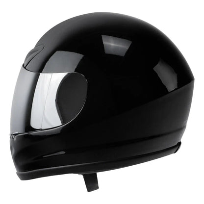 Full Face Motorcycle Helmet Glossy Silver for Street Bike Adult S-XXL