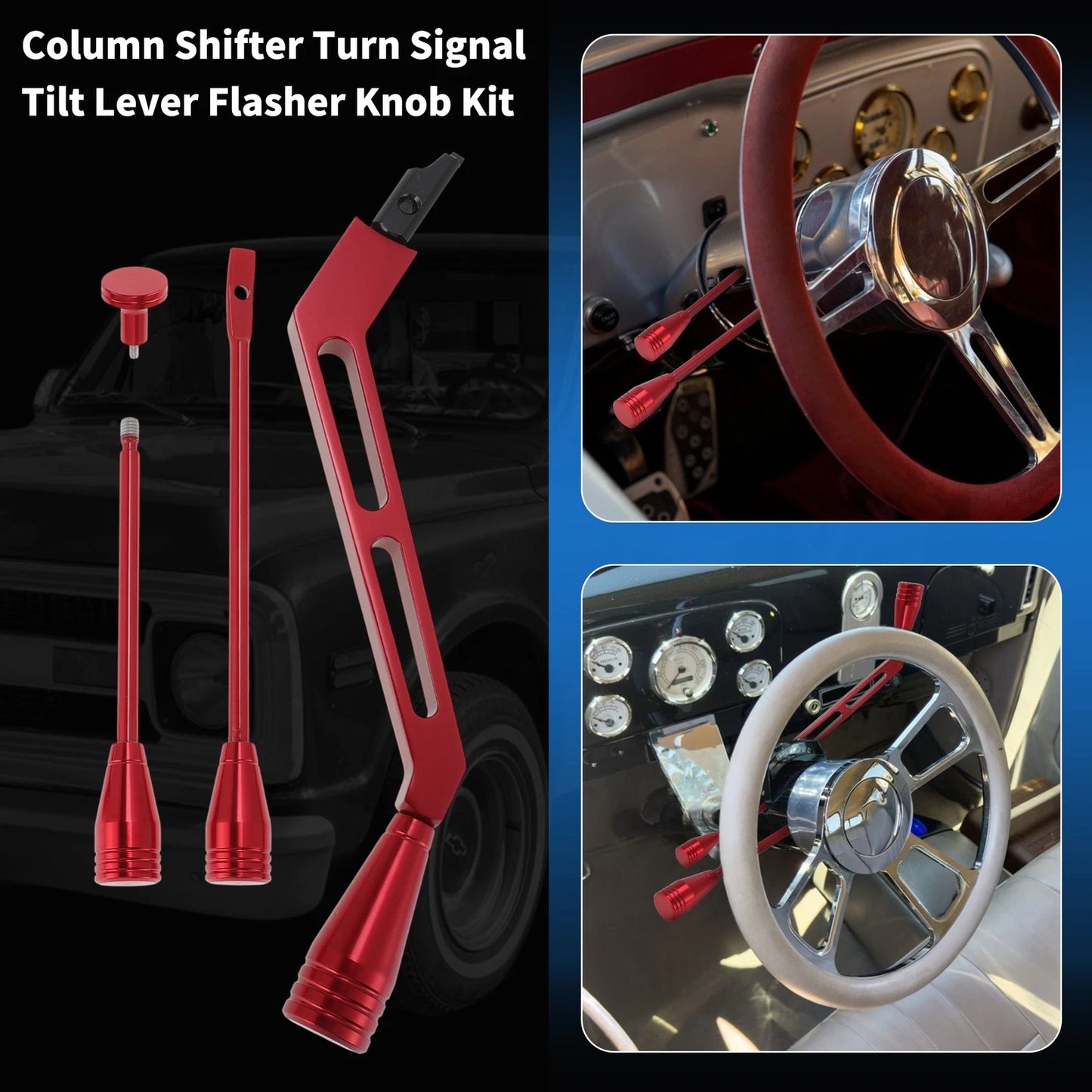 Column Shifter Turn Signal Tilt Lever Flasher Knob for Chevy GMC (1967–1994) Red
