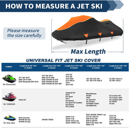 PWC Cover for Yamaha Jet Ski (126"-135", Waterproof)