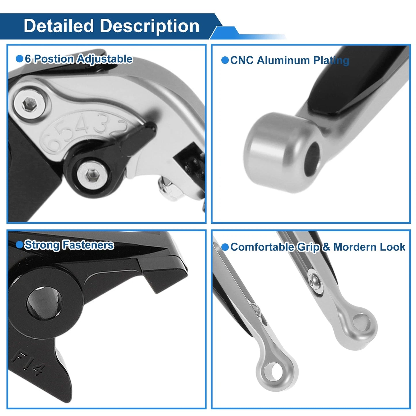 Adjustable Brake Clutch Levers for Kawasaki ER-5 (2004–2005) 1 Pair