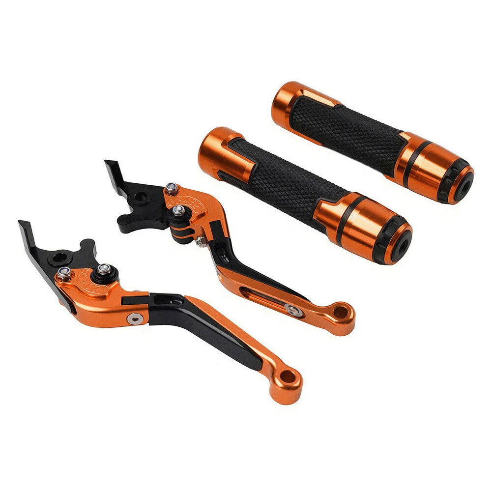 Orange Extendable Brake Clutch Lever Grip Set for Suzuki GSXR750/1000 (2001-2023)