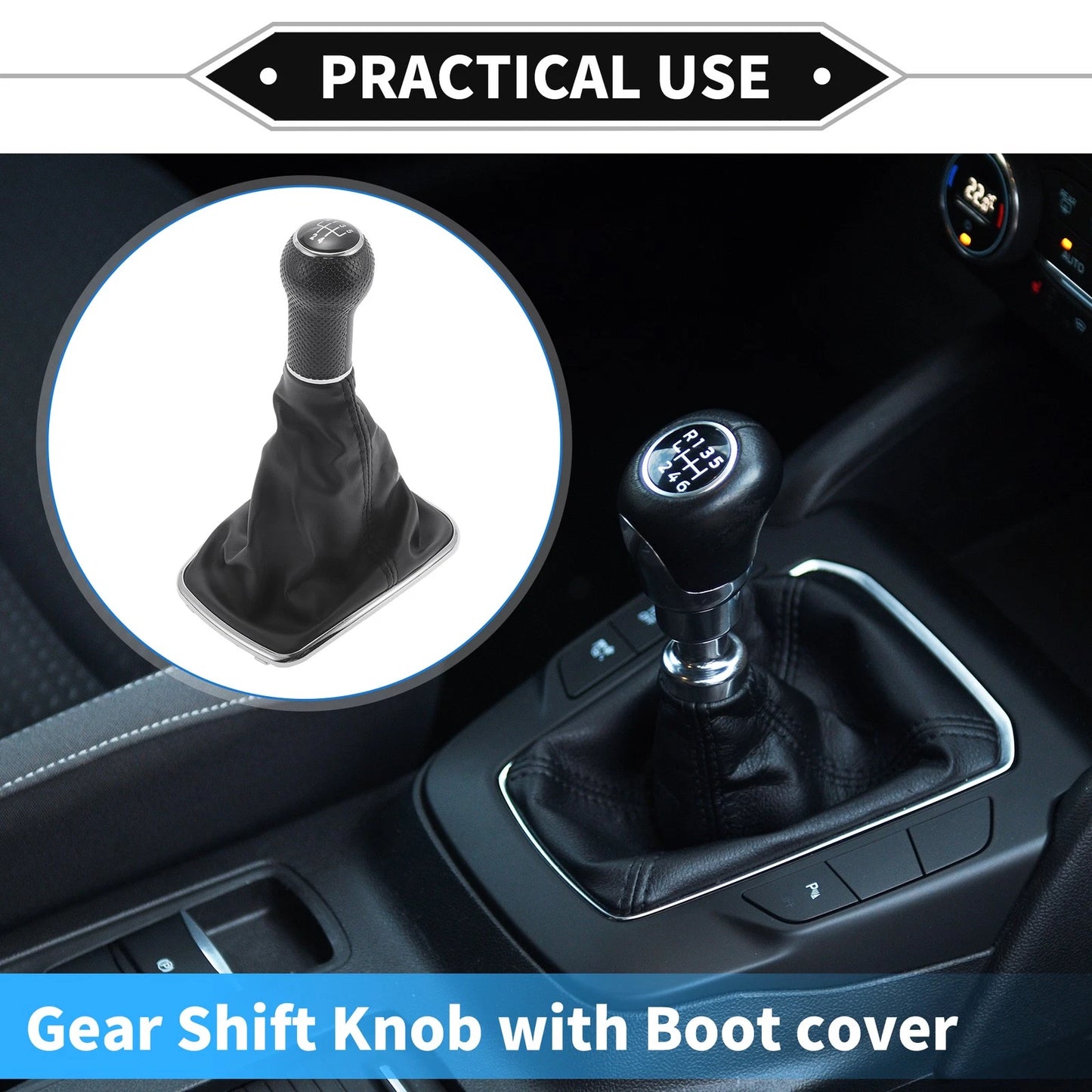 5 Speed Manual Gear Shifter Knob with Cover for VW Golf IV (1997–2005)