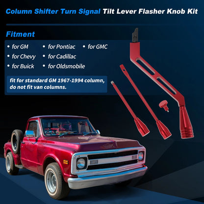 Column Shifter Turn Signal Tilt Lever Flasher Knob for Chevy GMC (1967–1994) Red