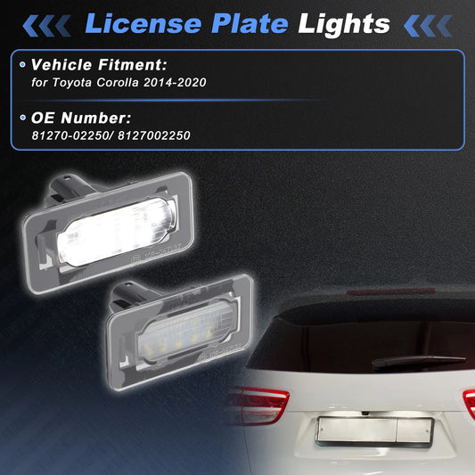 LED License Plate Light for Toyota Corolla (2014–2020) No. 81270-02250, 1 Pair