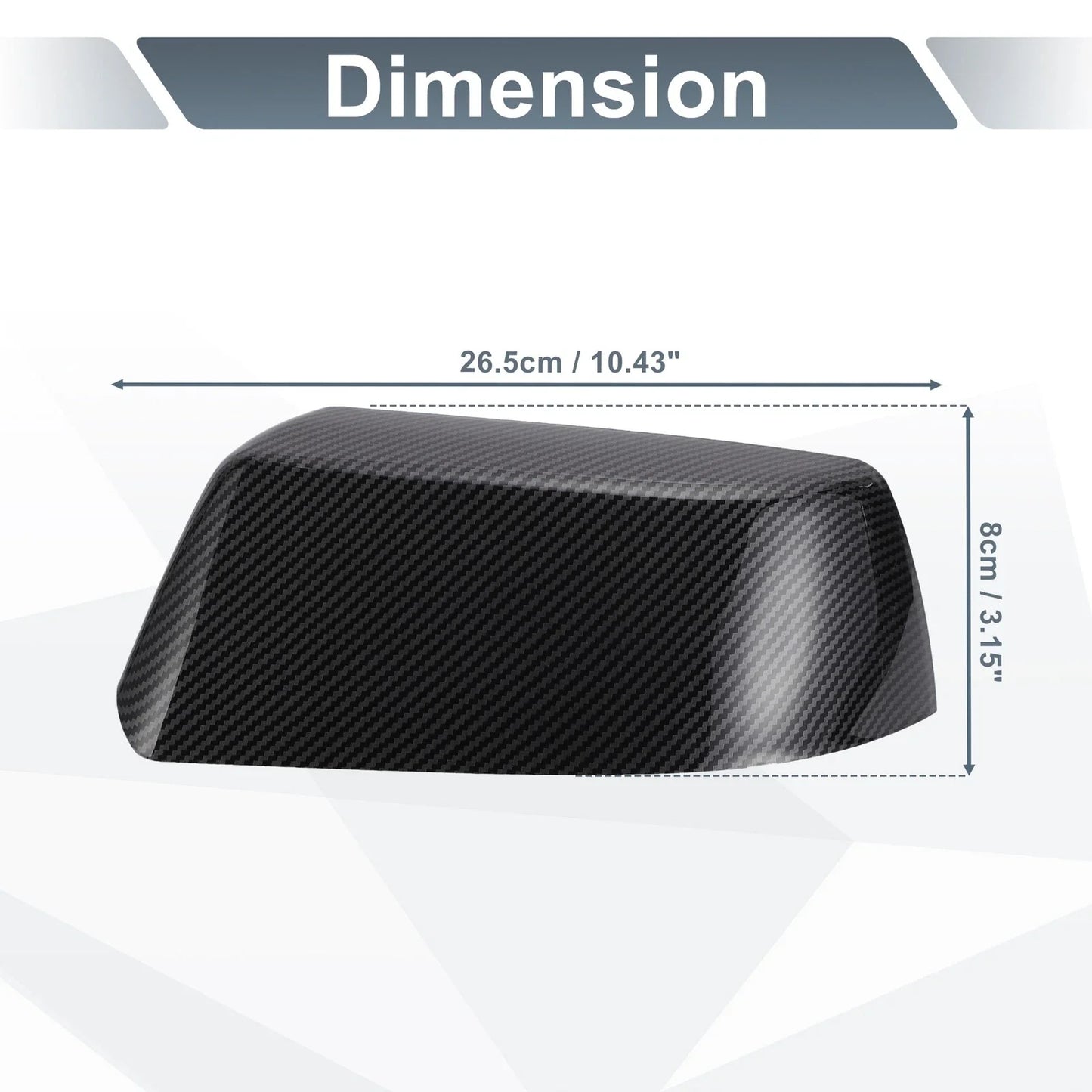 Rearview Mirror Cover Cap 2 x Black Carbon Fiber for Cadillac Chevrolet