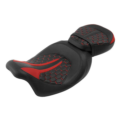 Black Red Driver Passenger Seat for Harley CVO Road Glide (2009-2023)
