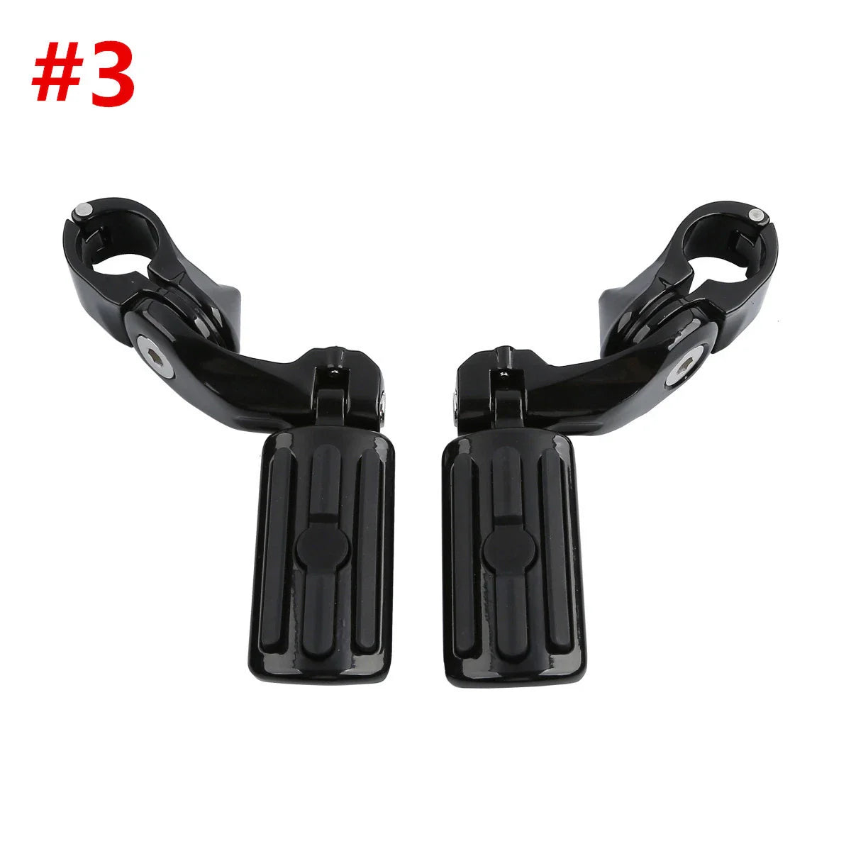 1-1/4" Black Short Angled Highway Engine Guard Foot Pegs for Harley