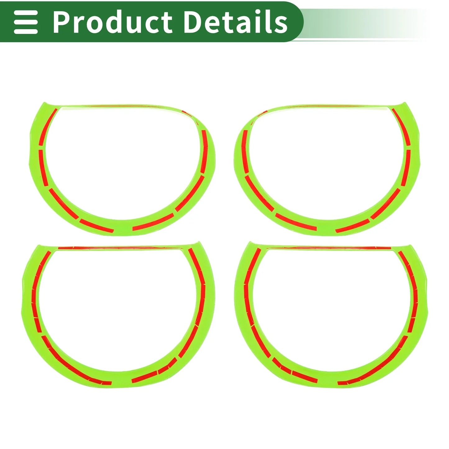 4 x Car Headlight Trim Bezels for Dodge Challenger (2015-2024) Light Green